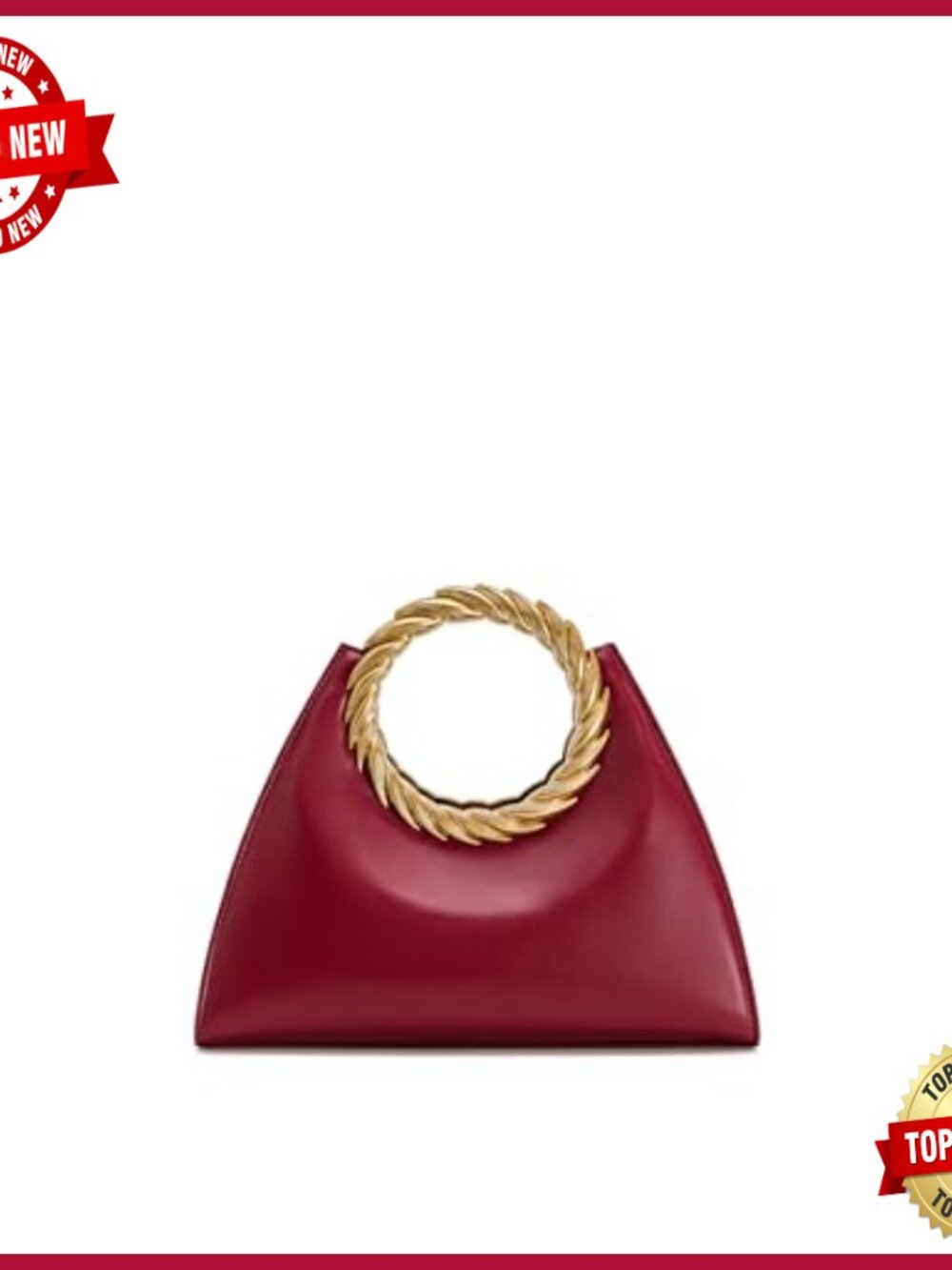 Vegan Leather Top Handle Satchel Bag with Adjustable Crossbody Strap - Picture 3 of 4